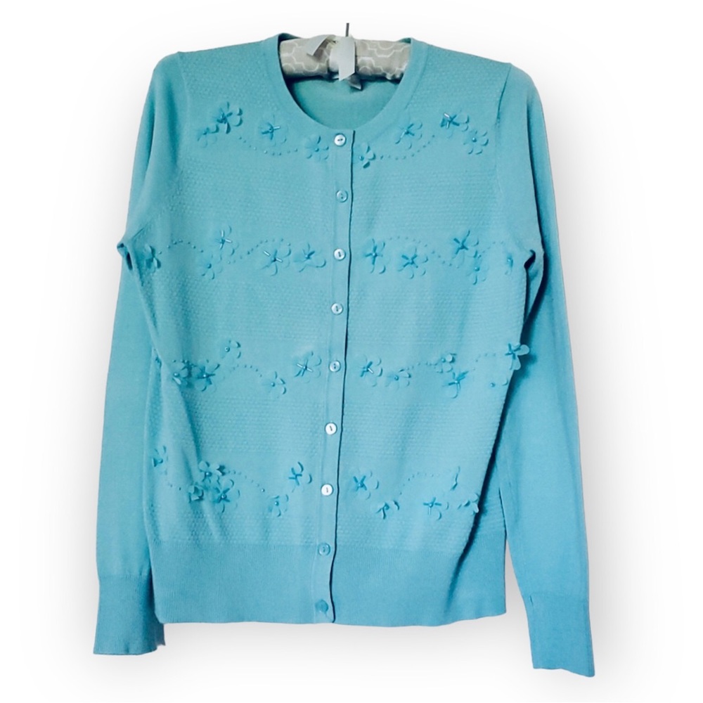 Charter Club Aqua Cardigan Sz Sm